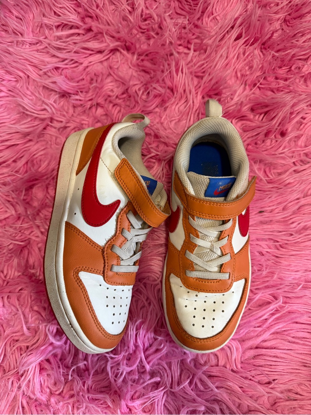 Kids Orange & White Athletic Sneakers with Red Accent - Picture 2 of 3